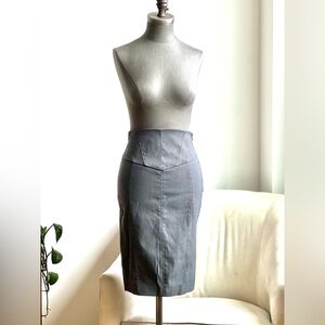Express Charcoal Pencil Skirt with Back Corset Detail